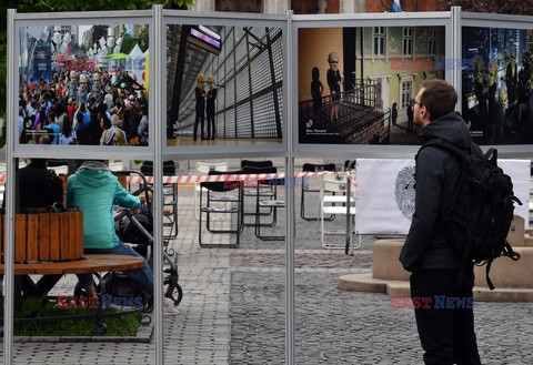 Peregrinus Jerzego Zonia na krakowskim Rynku Podgórskim