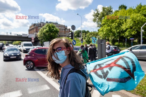 Aktywiści Extinction Rebellion zablokowali Wisłostradę