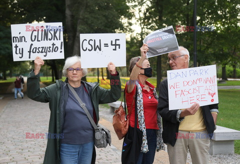 Wystawa Sztuka polityczna w CSW - otwarcie i protest