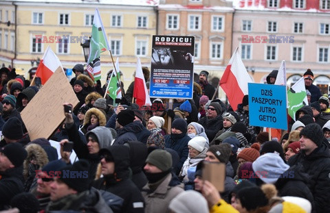 Lublin - Marsz przeciwników obowiązku szczepień