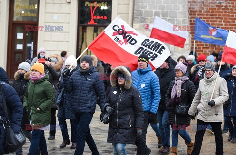 Lublin - Marsz przeciwników obowiązku szczepień