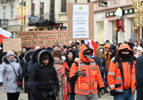 Lublin - Marsz przeciwników obowiązku szczepień