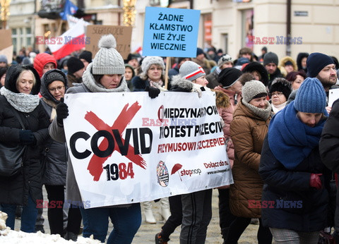 Lublin - Marsz przeciwników obowiązku szczepień