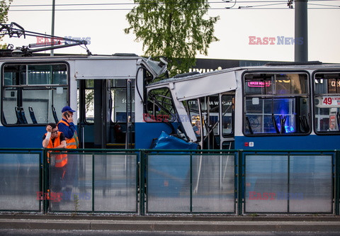 Wypadek tramwajowy na ul. Kuklinskiego w Krakowie