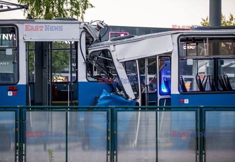 Wypadek tramwajowy na ul. Kuklinskiego w Krakowie