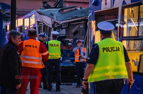 Wypadek tramwajowy na ul. Kuklinskiego w Krakowie