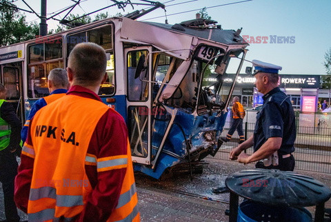 Wypadek tramwajowy na ul. Kuklinskiego w Krakowie