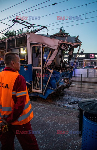 Wypadek tramwajowy na ul. Kuklinskiego w Krakowie