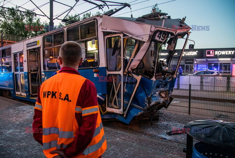 Wypadek tramwajowy na ul. Kuklinskiego w Krakowie