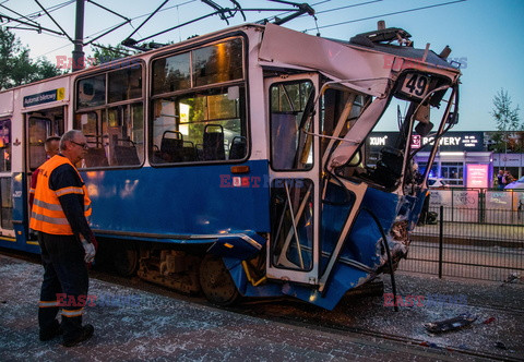 Wypadek tramwajowy na ul. Kuklinskiego w Krakowie