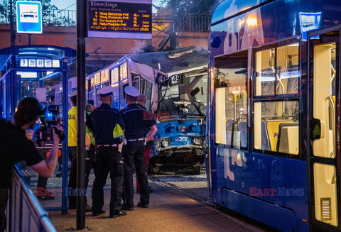 Wypadek tramwajowy na ul. Kuklinskiego w Krakowie