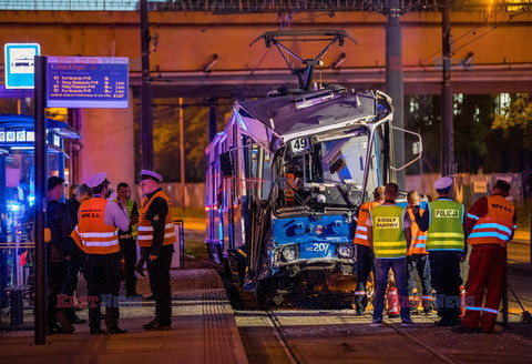 Wypadek tramwajowy na ul. Kuklinskiego w Krakowie