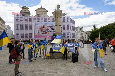 Ukraińscy aktywiści w Brukseli