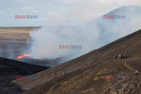 Erupcja wulkanu Grindavik na Islandii