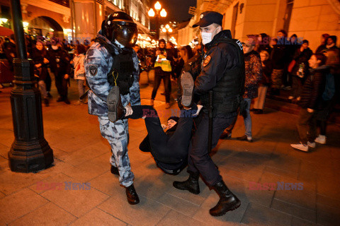 Protesty antywojenne i aresztowania w Rosji