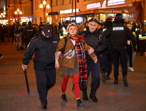 Protesty antywojenne i aresztowania w Rosji