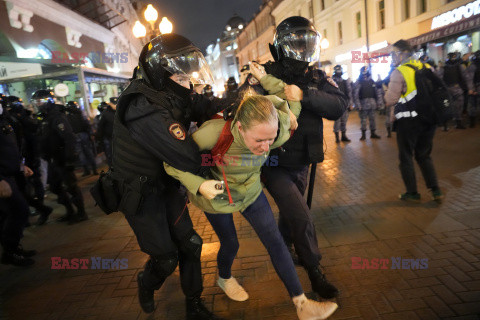 Protesty antywojenne i aresztowania w Rosji