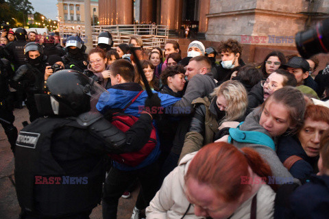 Protesty antywojenne i aresztowania w Rosji