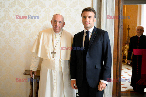 Prezydent Macron na audiencji u papieża Franciszka