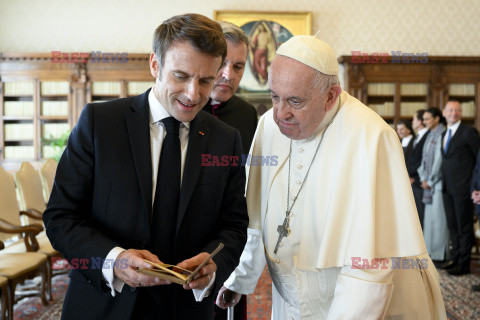 Prezydent Macron na audiencji u papieża Franciszka