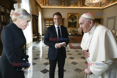 Prezydent Macron na audiencji u papieża Franciszka