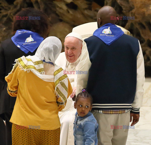 Papież Franciszek przyjął uchodźców na audiencji