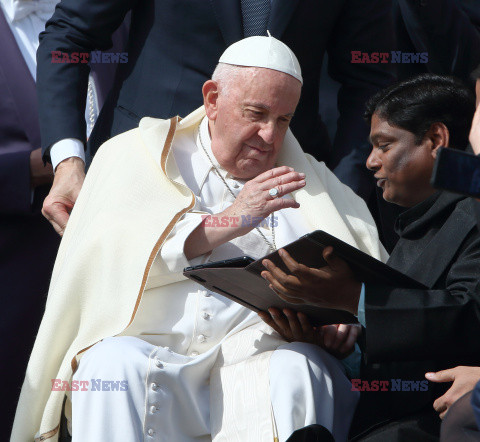 Papież Franciszek podczas audiencji