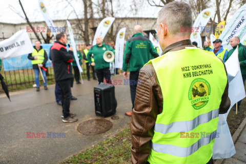 Protest górników w Warszawie