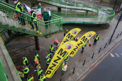 Protest górników w Warszawie