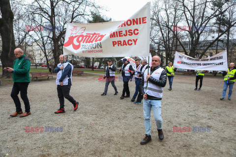 Protest górników w Warszawie