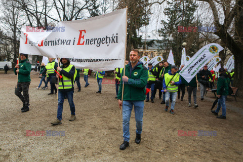 Protest górników w Warszawie