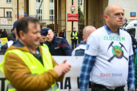 Protest górników w Warszawie