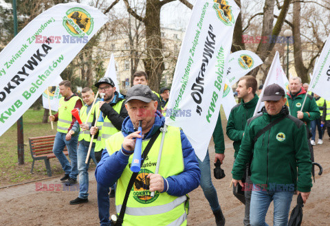 Protest górników w Warszawie