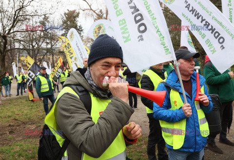 Protest górników w Warszawie