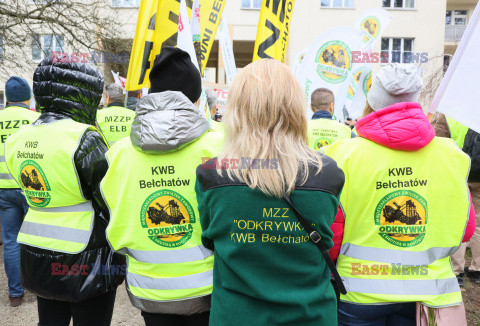 Protest górników w Warszawie