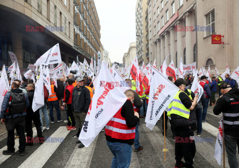 Protest górników w Warszawie