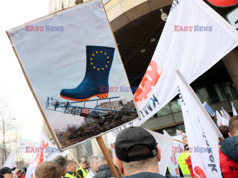 Protest górników w Warszawie