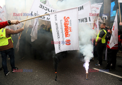 Protest górników w Warszawie