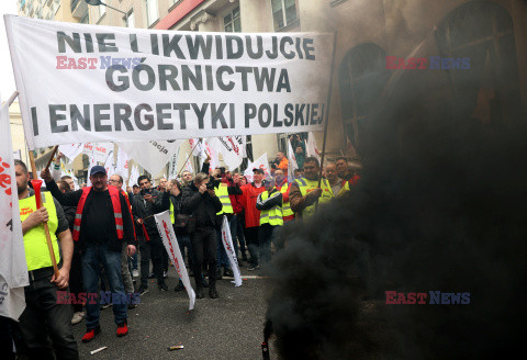 Protest górników w Warszawie