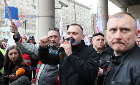 Protest górników w Warszawie