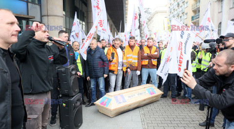 Protest górników w Warszawie