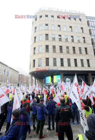 Protest górników w Warszawie