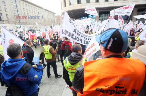 Protest górników w Warszawie