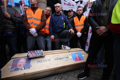 Protest górników w Warszawie