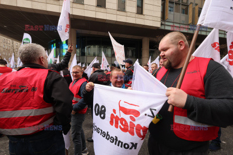 Protest górników w Warszawie