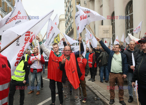 Protest górników w Warszawie