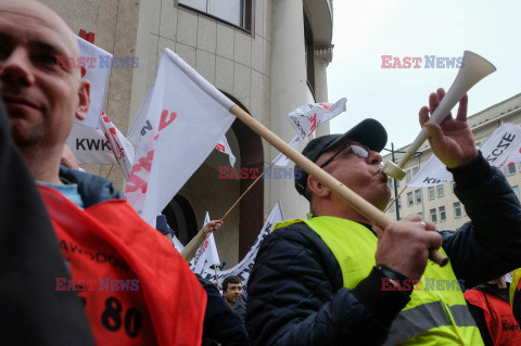 Protest górników w Warszawie