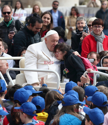 Papież Franciszek podczas audiencji