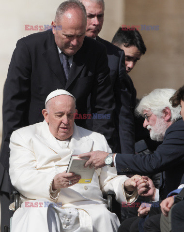 Papież Franciszek podczas audiencji