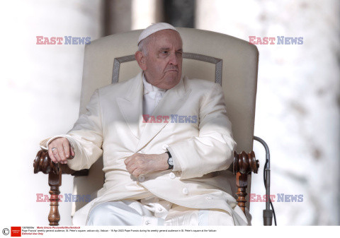 Papież Franciszek podczas audiencji generalnej